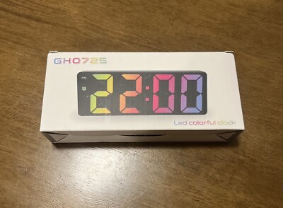 #ad NEW Colorful LED Alarm Clock With Temperature Display GH0725 $10.00