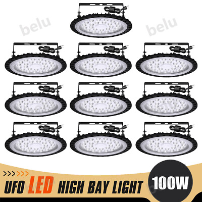 #ad 10Pack 100W UFO Led High Bay Light Commercial Warehouse Factory Lighting Fixture $130.46