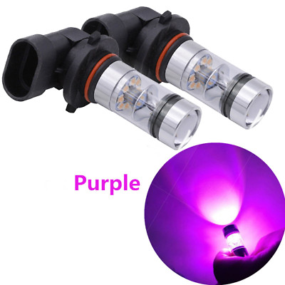 #ad NEW 2x 9005 H10 9145 100W 14000K Purple LED Headlight Bulbs Kit Fog Light DRL $11.19