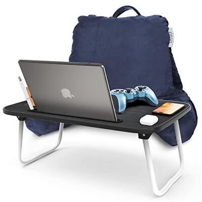 #ad Nestl Reading Pillow with Portable Laptop Lap Desk Velvet Feel Back Pillow for $67.49