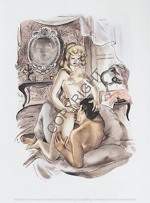 #ad #ad Vintage Love erotic Art breast antique Print Oral Sex Nude Romance Vagina 1920 EUR 19.00