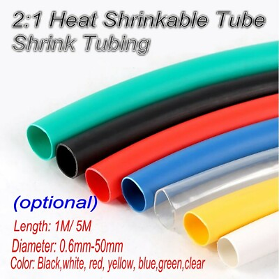 #ad Heat Shrink Tube Wire Assortment Wrap Dia.0.6mm 50mm 1 5m Multi color $6.11