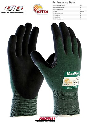 #ad #ad PIP MaxiFlex 34 8743 Micro Foam Nitrile Coated ANSI A2 Cut Resistant Work Gloves $11.99
