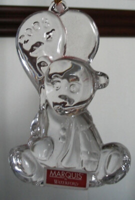 #ad Waterford Marquis Crystal 2008 Baby#x27;s First Christmas Teddy Bear Ornament NIB $9.99