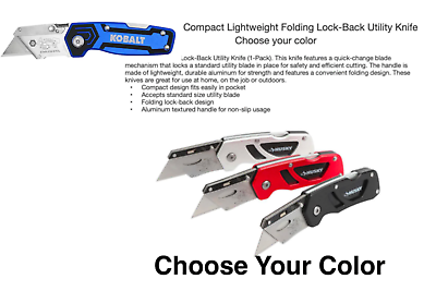 #ad COMPACT Work Folding Utility Knife Blade BOX Cutter w belt clip OPEN BOX NEW $12.36