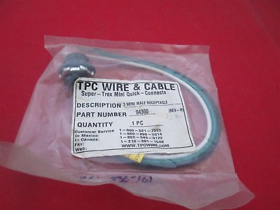 #ad TPC Wire amp; Cable 3 Wire Male Receptacle 84300 $40.99