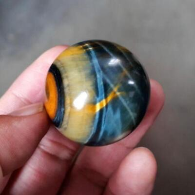 #ad 1Pc Natural blue Tiger#x27;s eye jasper quartz Sphere Crystal Healing Rock. $5.59