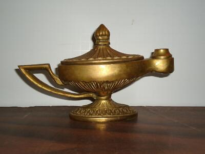 #ad VINTAGE SOLID BRASS GENIE OIL LAMP WITH LID $67.19
