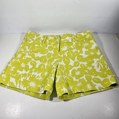 #ad The Limited Floral Lime Green Shorts Women#x27;s Size 4 Clasp Zipper Closure $18.00