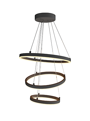 #ad #ad Modern LED 3 Ring Chandelier Dimmable Black Ceiling Pendant Light Adjustable ETL $98.99