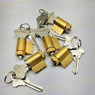 #ad Lot of 5 Cylinder Lock 1quot;with 2 keys $49.99