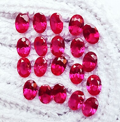 #ad Certified 7x5MM 10 PCS Loose Gemstone Natural Red Ruby Oval Cut Lot L495 $16.99