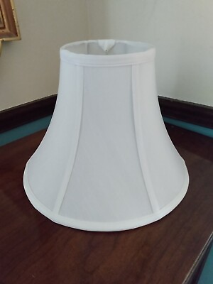#ad #ad NEW 10quot; Tall 12.5quot;D Large Bell 8 Panel Ivory Cream Off White Fabric Lamp Shade $24.00