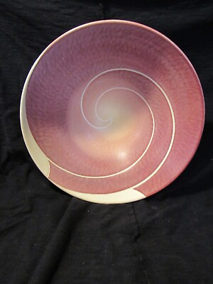 #ad Wayne L Bates Swirl Spiral Ceramic Bowl signed Art Pottery 9quot; U59S $135.00