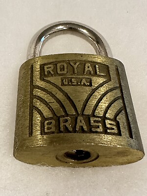 #ad Vintage Royal Brass Padlock No Key $20.31
