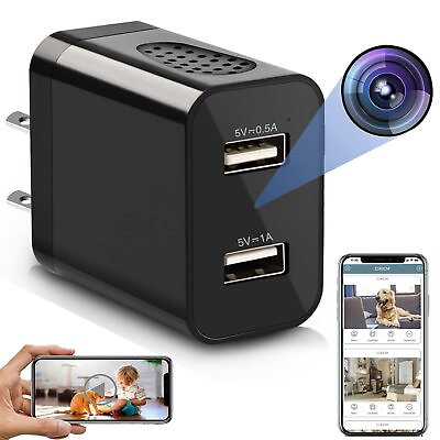 #ad Spy Camera Hidden Camera WiFi Hidden Camera Charger with Remote View HD 10... $81.95