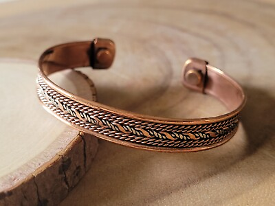 #ad Copper Magnetic Bracelet Arthritis Pain Therapy Energy Cuff Bangle Brass Copper $8.50