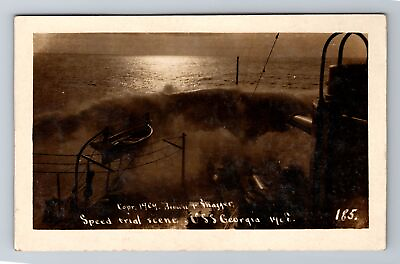 #ad RPPC: Real Photo of USS Georgia US Navy Speed Trail Scene Vintage Postcard $8.99