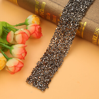 #ad 1yard Ribbon Roll Glittering Crystal Rhinestone Decoration For Wedding $107.16