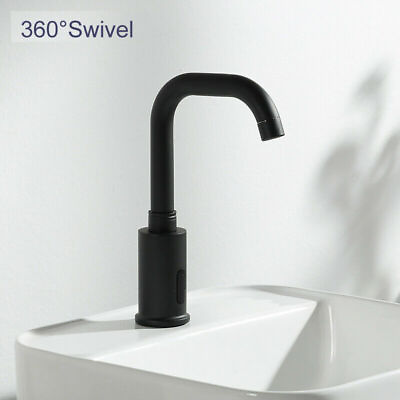 #ad Matte Black Touchless Automatic Bathroom Tap Basin Brass Faucet 360°Swivel US $178.60