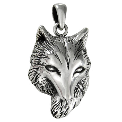 #ad Sterling Silver Fox Head Pendant Animal Totem Vulpine Charm Jewelry $39.99