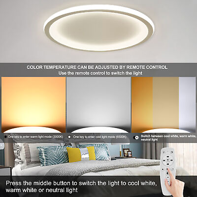 Modern Dimmable LED Ceiling Lamp Round Light Remote Ceiling Fixture Chandelier $41.99