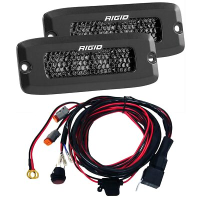 #ad Rigid Industries® SR Q Pro Midnight LED Spot Diffused Flush Mount Lights Pair $349.99