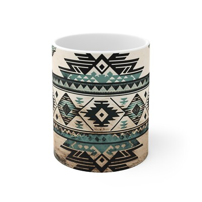 #ad Ceramic Mug 11oz Coffee Cup Aztec Southwestern Navajo Cabin Native American Cozy $8.48
