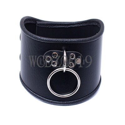 #ad PU Leather Neck Collar Cuffs Locking Posture Strict Bondage Corset Slave Cosplay $16.89