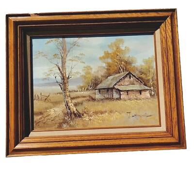 #ad Vintage Landscape Painting Oil on Canvas 12quot;x16quot;in perfect condition signed $75.00