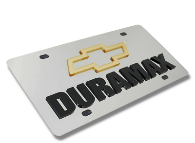 #ad Chevrolet Duramax Mirrored Chrome Stainless Steel License Plate Official License $39.95