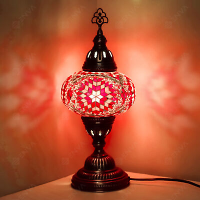 #ad Handmade Turkish Moroccan Mosaic Table Bedside Tiffany Desk Lamp Light Large $66.99
