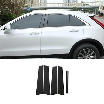 #ad PC Window For Cadillac XT4 2019 2023 Carbon Fiber BC Pillar Post Molding Trim 6X $42.32