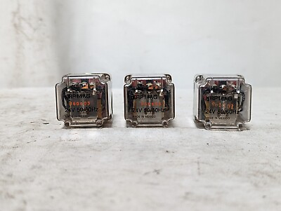 #ad Lot of 3 Potter amp; Brumfield KRP14AG relays 24VAC 50 60Hz 1 6HP $24.99