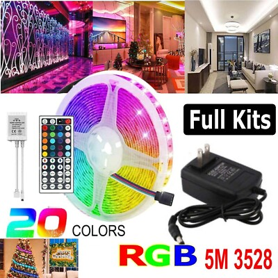 #ad 5 10M LED Strip Lights RGB Music Bluetooth IR Remote Control Flexible Lamp Home $38.29