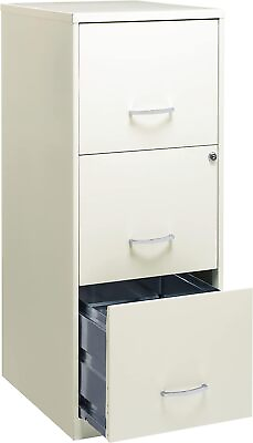 #ad Metal File Cabinet for Home Office Supplies and Small Filing Cabinet Pearl White $119.99