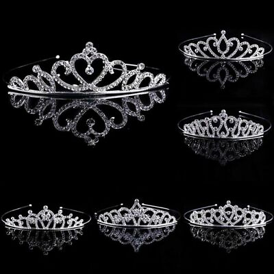 #ad Rhinestone Bride Hair Accessories Crystal Wedding Tiaras Queen Princess Crown $8.12