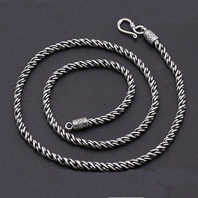 #ad Genuine Solid 925 Sterling Thai Silver Twisted Rope Chain Men Necklace18quot; 24quot; $116.98