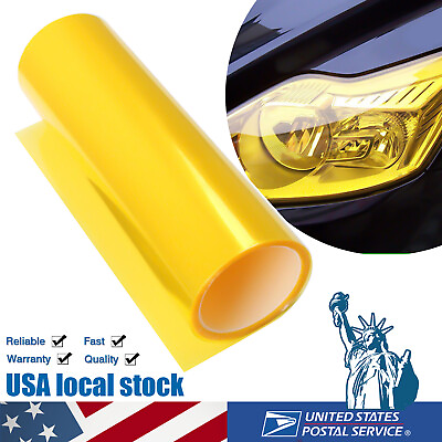 #ad Golden Yellow Taillight Fog Light Sticker Tint Protector Film Vinyl Wrap Decals $6.49