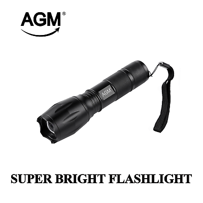 #ad AGM T6 LED Tactical Flashlight Torch Super Bright 5 Lighting Mode Zoomable Light $18.99