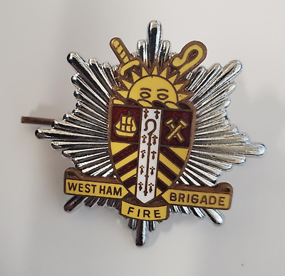 #ad West Ham Fire Brigade 1948 To 1965 Cap Badge C $32.00