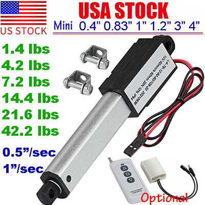 #ad Electric Micro Linear Actuator 12V 1.2quot; 2quot; 3quot; 4quot; Stroke Fast Speed Up To 6inch s $21.19