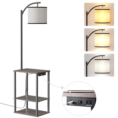 #ad Floor Lamp with Table Lamps for Living Room with Charging Station Usb amp; AC Port $81.87