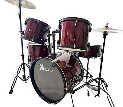 #ad Drum Set Kit 5 Piece Adult cymbals Complete Pro Full Size Heads 5pc Shell Pack $460.00