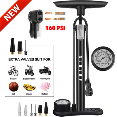 #ad Bike Floor Pump with GaugeBike Pump High Pressure 160 PsiBicycle Pump with Air $20.96
