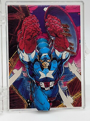 #ad 1991 X Men Captain America 3 D Custom Card 22 Vintage Estate Find $24.00
