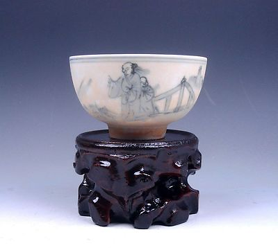 #ad *Ship From U.S* Chinese Antique Ceramic Ancient Figurines Painted Bowl amp; Stand $99.99