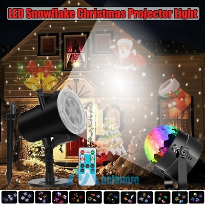 #ad Christmas Snowflake Projector Lights Colorful 12 Patterns LED Projection Lamp US $43.73