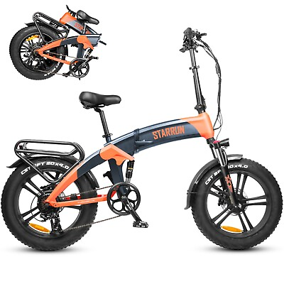 #ad STARRUN 20quot; 1600W Folding Electric Bicycle Fat Tire 52V Beach City Mountain Bike $649.00