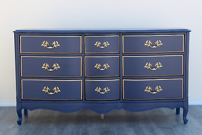 #ad French Provincial Blue Dresser Vintage Dresser Standard Dresser Blue Dresser $1200.00